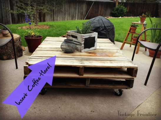 Add some fun to your patio or deck with a great coffee table made from pallets.